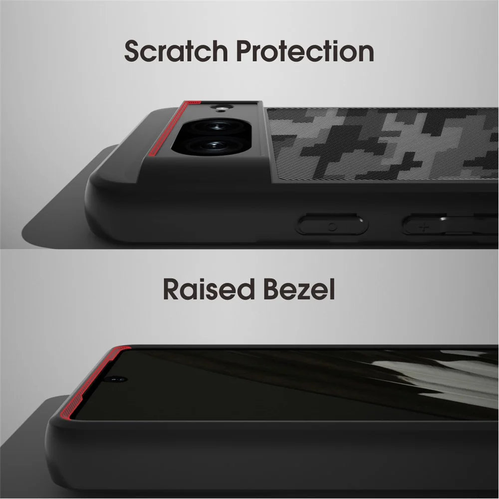IBMRS For Google Pixel 8a Cell Phone Cover Case Shockproof TPU+PC Phone Shell - Grid Camouflage - 3