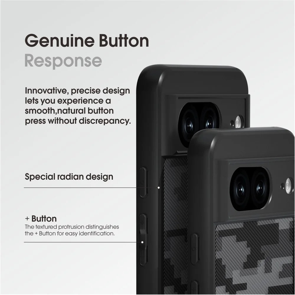 IBMRS For Google Pixel 8a Cell Phone Cover Case Shockproof TPU+PC Phone Shell - Grid Camouflage - 4
