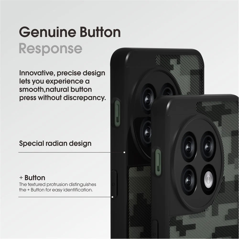 IBMRS Slim-Fit Case for OnePlus 11 5G Precise Cutout TPU+PC Phone Cover - Grid Camouflage - 4