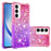 For Samsung Galaxy A35 5G TPU Case Gradient Quicksand Phone Back Cover - Pink+Purple - 1