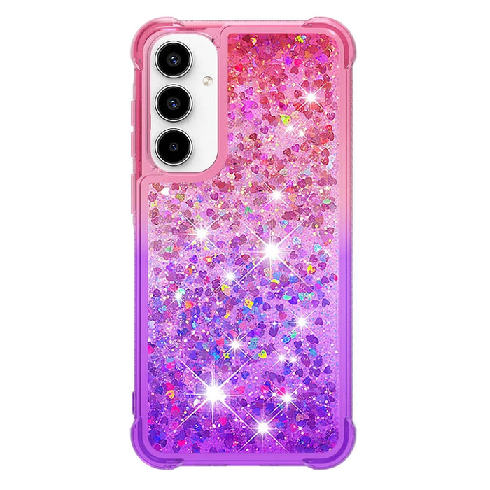 For Samsung Galaxy A35 5G TPU Case Gradient Quicksand Phone Back Cover - Pink+Purple - 2