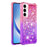 For Samsung Galaxy A35 5G TPU Case Gradient Quicksand Phone Back Cover - Pink+Purple - 3
