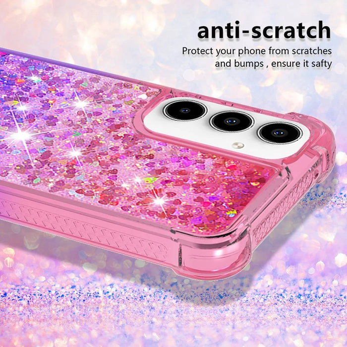 For Samsung Galaxy A35 5G TPU Case Gradient Quicksand Phone Back Cover - Pink+Purple - 4