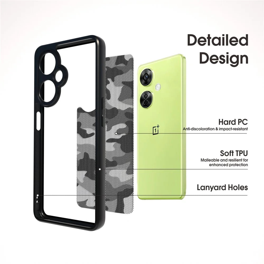 IBMRS Case for OnePlus Nord CE 3 Lite 5G / Nord N30 5G Shell PC+TPU Airbag Protection Phone Cover - Artistic Camouflage - 2
