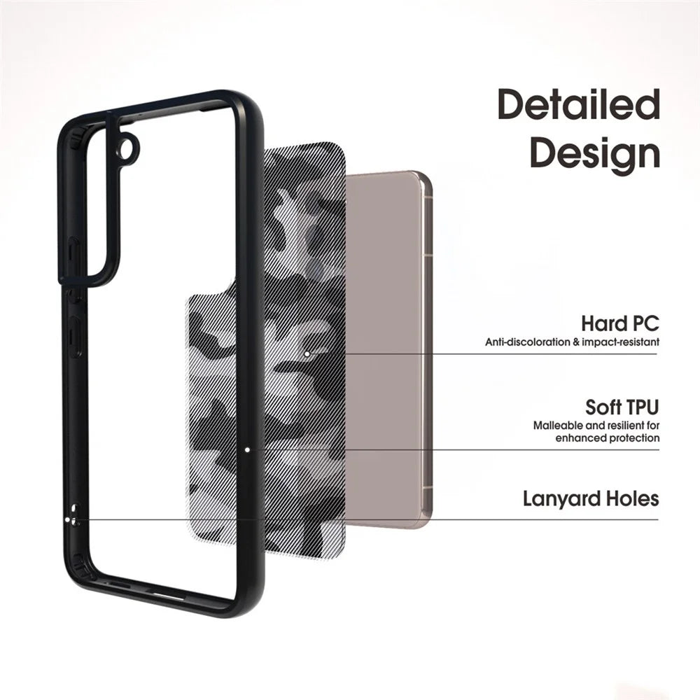 IBMRS For Samsung Galaxy S22 5G Case TPU+PC Protective Phone Cover - Artistic Camouflage - 2