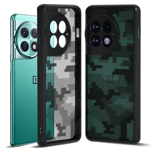 IBMRS Cell Phone Cases for OnePlus Ace 2 Pro 5G Anti-Scratch TPU+PC Mobile Phone Cover - Grid Camouflage - 1