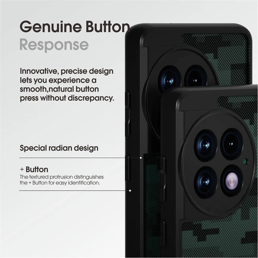 IBMRS Cell Phone Cases for OnePlus Ace 2 Pro 5G Anti-Scratch TPU+PC Mobile Phone Cover - Grid Camouflage - 4