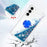 For Samsung Galaxy A55 5G TPU Case with Kickstand Quicksand Shockproof Cover - Blue / Hearts - 4