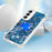 For Samsung Galaxy A55 5G TPU Case with Kickstand Quicksand Shockproof Cover - Blue / Hearts - 5