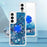 For Samsung Galaxy A55 5G TPU Case with Kickstand Quicksand Shockproof Cover - Blue / Hearts - 7