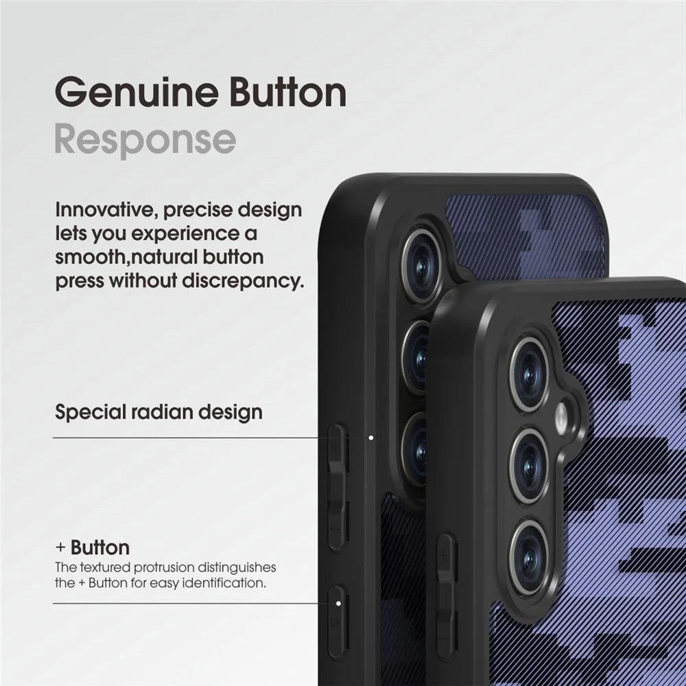 IBMRS For Samsung Galaxy S24 Phone Cover Soft TPU+Hard PC Protection Case Secure Grip - Grid Camouflage - 4
