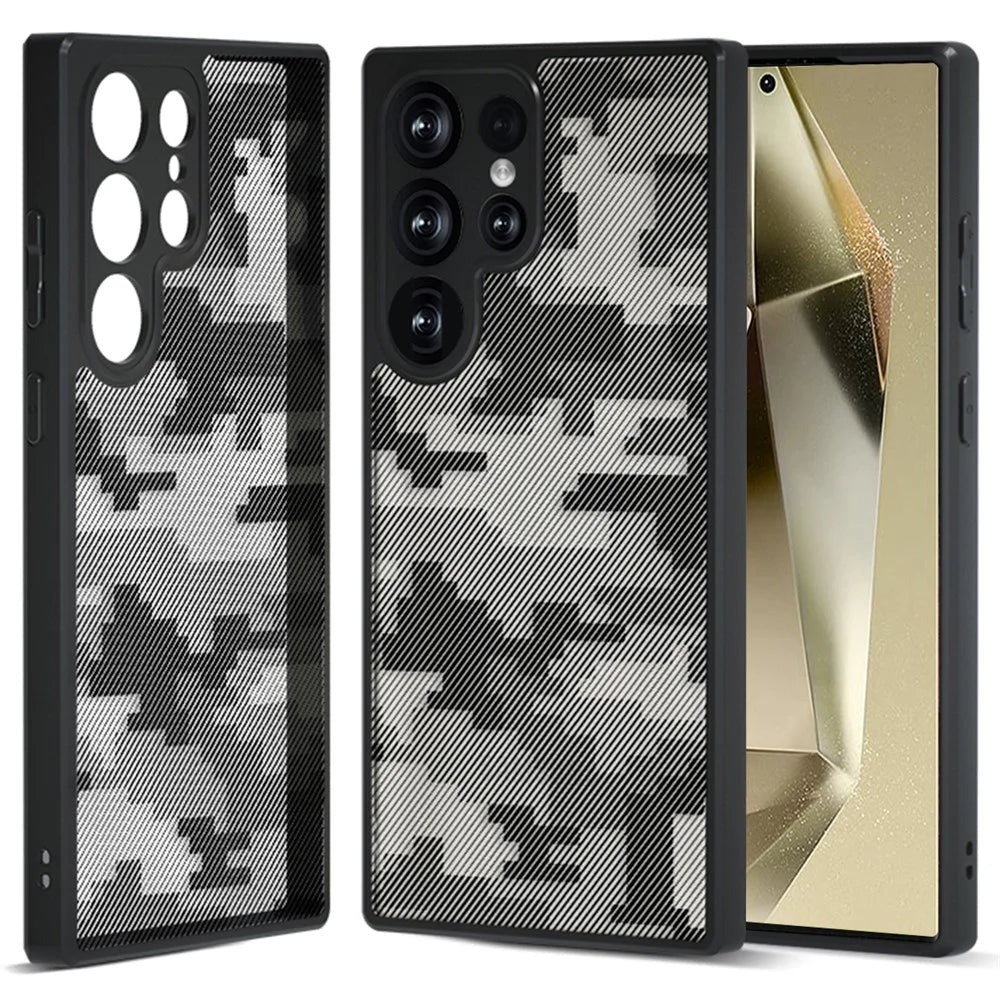 IBMRS For Samsung Galaxy S24 Ultra Case Precise Cutout Camera Protection Phone Cover - Grid Camouflage - 1