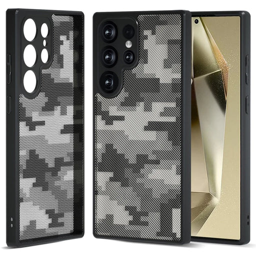 IBMRS For Samsung Galaxy S24 Ultra Case Precise Cutout Camera Protection Phone Cover - Grid Camouflage - 1