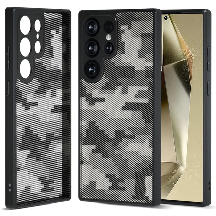IBMRS For Samsung Galaxy S24 Ultra Case Precise Cutout Camera Protection Phone Cover - Grid Camouflage - 1