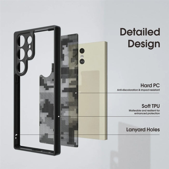 IBMRS For Samsung Galaxy S24 Ultra Case Precise Cutout Camera Protection Phone Cover - Grid Camouflage - 2