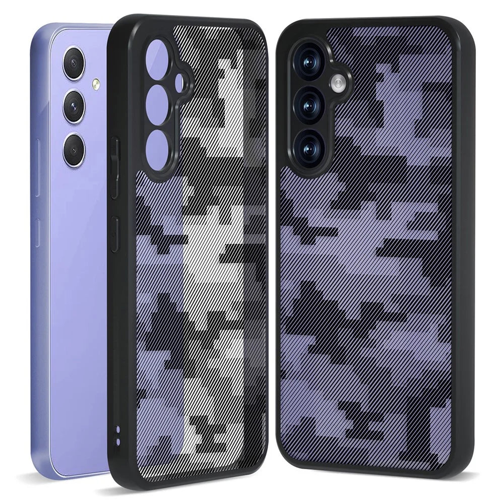IBMRS For Samsung Galaxy S23 FE Phone Case PC+TPU Scratchproof Protective Cover - Grid Camouflage - 1