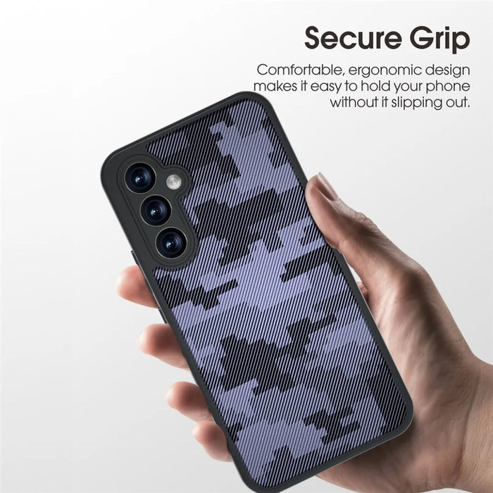IBMRS For Samsung Galaxy S23 FE Phone Case PC+TPU Scratchproof Protective Cover - Grid Camouflage - 6