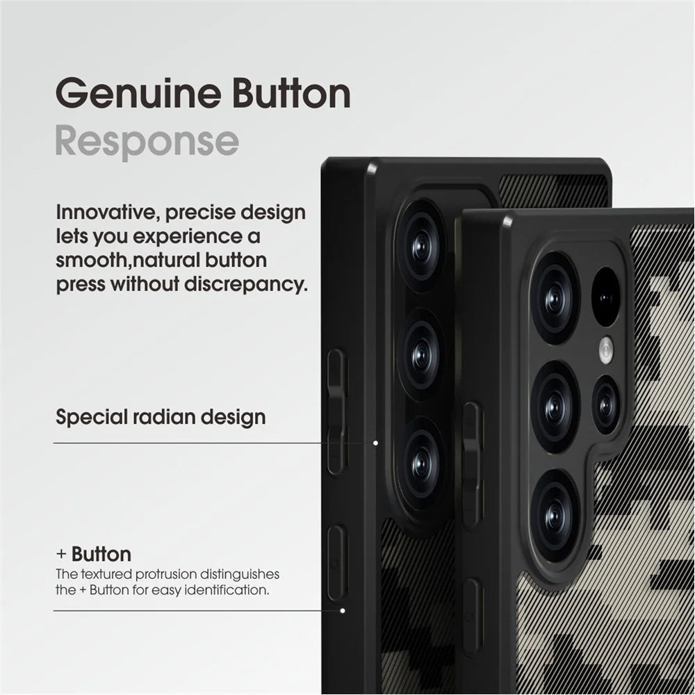 IBMRS For Samsung Galaxy S23 Ultra Case PC+TPU Phone Cover Lens Protection - Grid Camouflage - 4