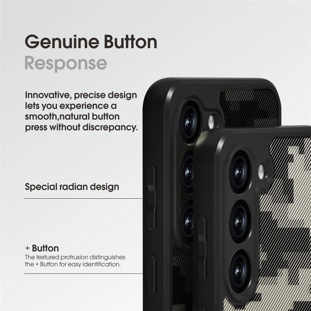IBMRS For Samsung Galaxy S23 Case Hybrid PC+TPU Phone Cover Precise Camera Cutouts - Grid Camouflage - 4