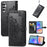 For Samsung Galaxy A05s 4G Magnetic Phone Case Embossed Mandala Pattern Cover - Black - 4