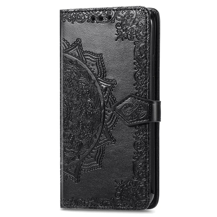 For Samsung Galaxy A05s 4G Magnetic Phone Case Embossed Mandala Pattern Cover - Black - 5