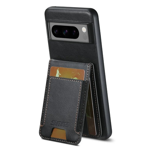 SUTENI H03 For Google Pixel 8a Case Anti-Scratch Card Slots Phone Cover - Black - 2