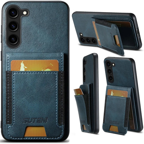 SUTENI H03 For Samsung Galaxy S23+ Phone Case Drop Protection Cover with Card Holder - Blue - 1
