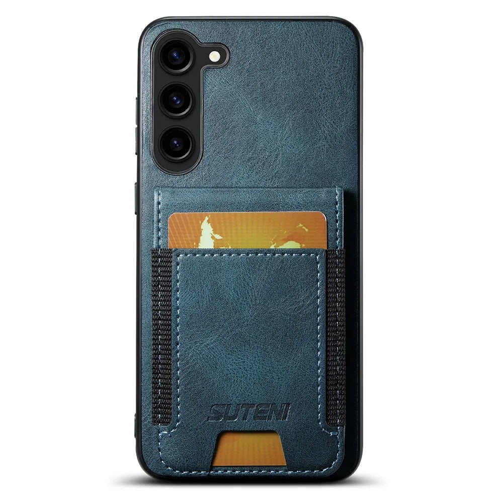 SUTENI H03 For Samsung Galaxy S23+ Phone Case Drop Protection Cover with Card Holder - Blue - 6