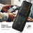 SUTENI H03 For iPhone 13 Pro Phone Cover PU Leather Kickstand Card Slots Case - Black - 6