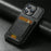 SUTENI H03 For iPhone 13 Pro Max Case PU Leather Waxy Texture Kickstand Phone Cover - Black - 7