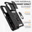 For Samsung Galaxy A55 5G Case Combo PC+TPU Kickstand Anti-Drop Phone Cover - Black - 4