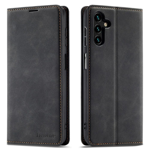 FORWENW Fantasy Series for Samsung Galaxy S24+ Case Skin-touch Stand Phone Cover - Black - 1
