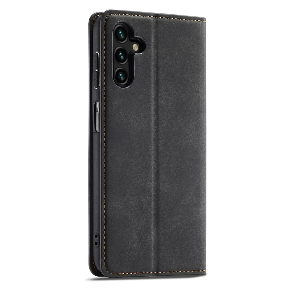 FORWENW Fantasy Series for Samsung Galaxy S24+ Case Skin-touch Stand Phone Cover - Black - 6