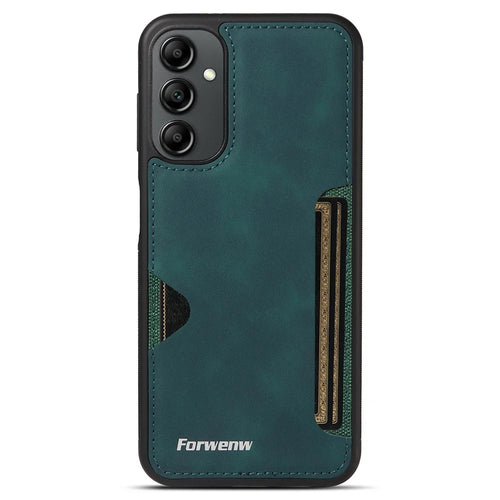 FORWENW F5 Series For Samsung Galaxy A15 5G Mobile Phone Case Leather+TPU Cover with Card Holder - Green - 1