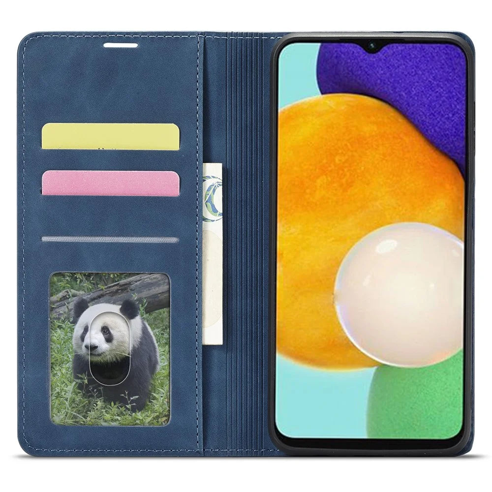 FORWENW Fantasy Series for Samsung Galaxy S23 FE Wallet Case Skin-touch Leather Phone Cover - Blue - 2