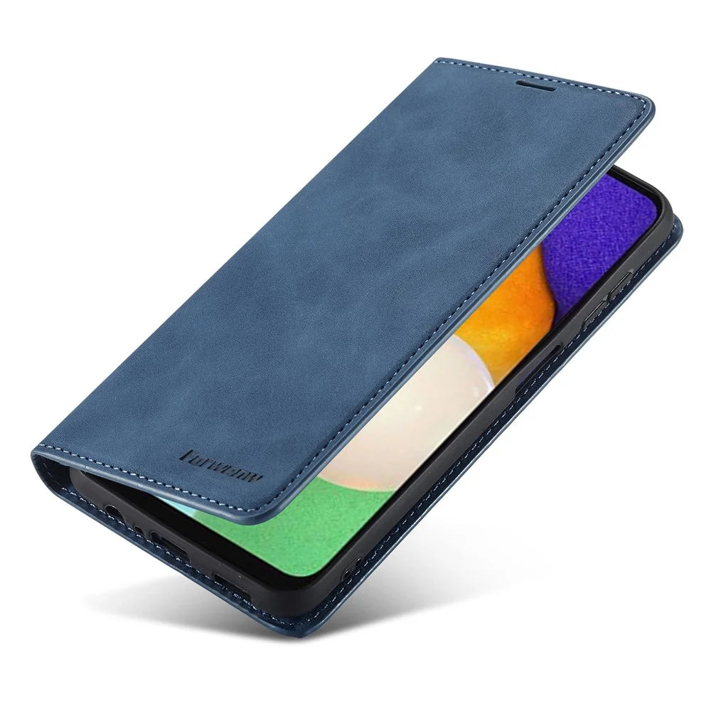 FORWENW Fantasy Series for Samsung Galaxy S23 FE Wallet Case Skin-touch Leather Phone Cover - Blue - 4