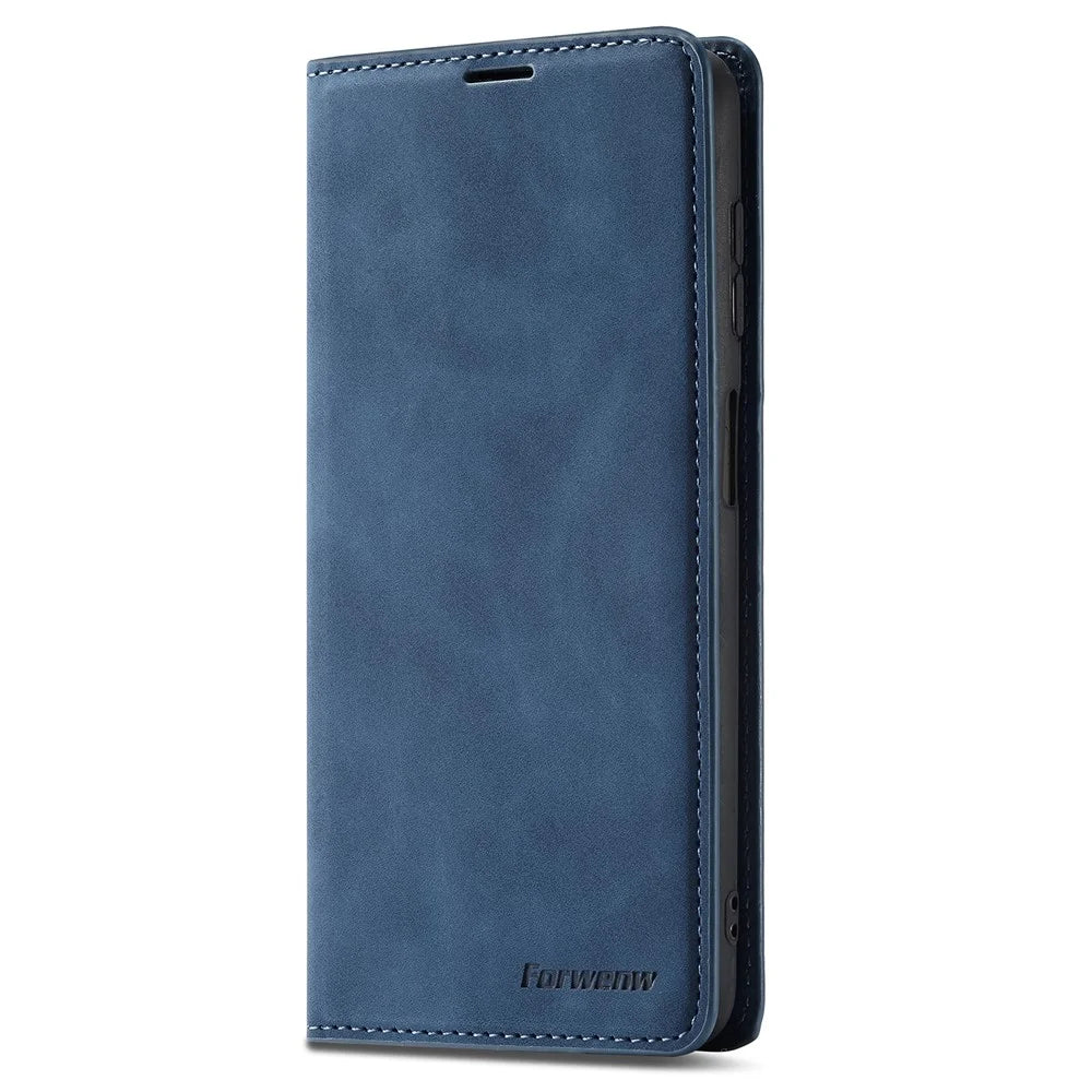 FORWENW Fantasy Series for Samsung Galaxy S23 FE Wallet Case Skin-touch Leather Phone Cover - Blue - 5