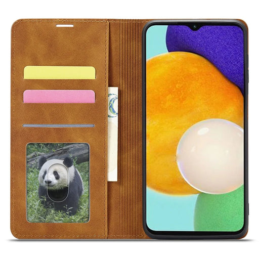 FORWENW Fantasy Series for Samsung Galaxy S24 Magnetic Case Skin-touch Stand Phone Cover - Brown - 2
