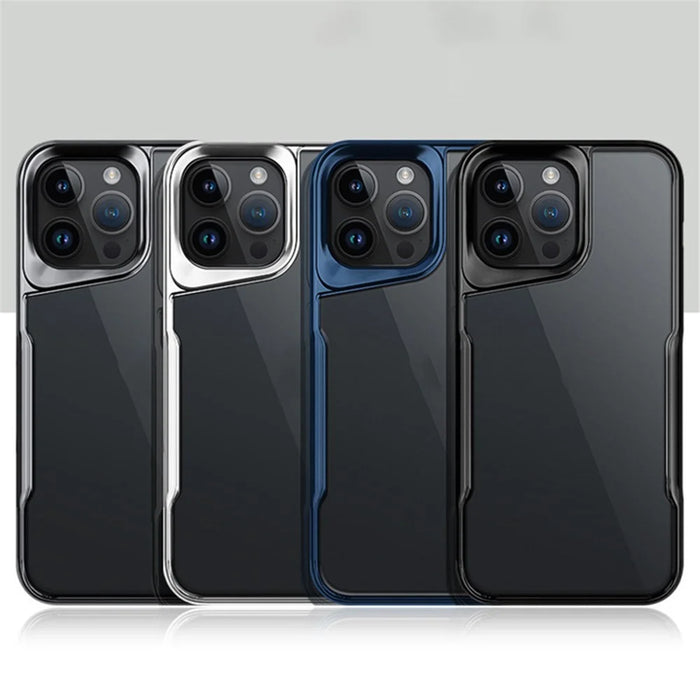 NEWZONE For iPhone 15 Pro Max Cell Phone Case Matte Drop-resistant TPU+Acrylic Shell - Titanium Black - 5