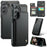 For Samsung Galaxy S24+ Phone Case CASEME C22 Leather Back Cover with RFID Blocking Card Slots - Black - 1