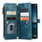 For Samsung Galaxy S24 Phone Cases with Strap CASEME C30 Zipper Multiple Card Holder PU Leather Cover - Blue - 2