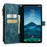 For Samsung Galaxy S24 Phone Cases with Strap CASEME C30 Zipper Multiple Card Holder PU Leather Cover - Blue - 3