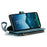 For Samsung Galaxy S24 Phone Cases with Strap CASEME C30 Zipper Multiple Card Holder PU Leather Cover - Blue - 4