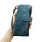 For Samsung Galaxy S24 Phone Cases with Strap CASEME C30 Zipper Multiple Card Holder PU Leather Cover - Blue - 6