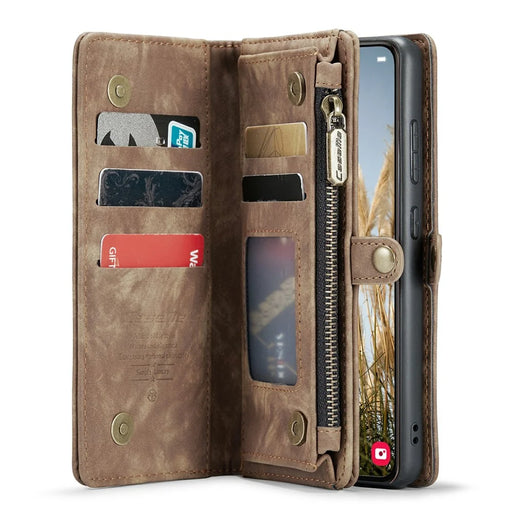 For Samsung Galaxy S24 Phone Cases CASEME 008 Leather Cover with Detachable Wallet and Strap - Brown - 2
