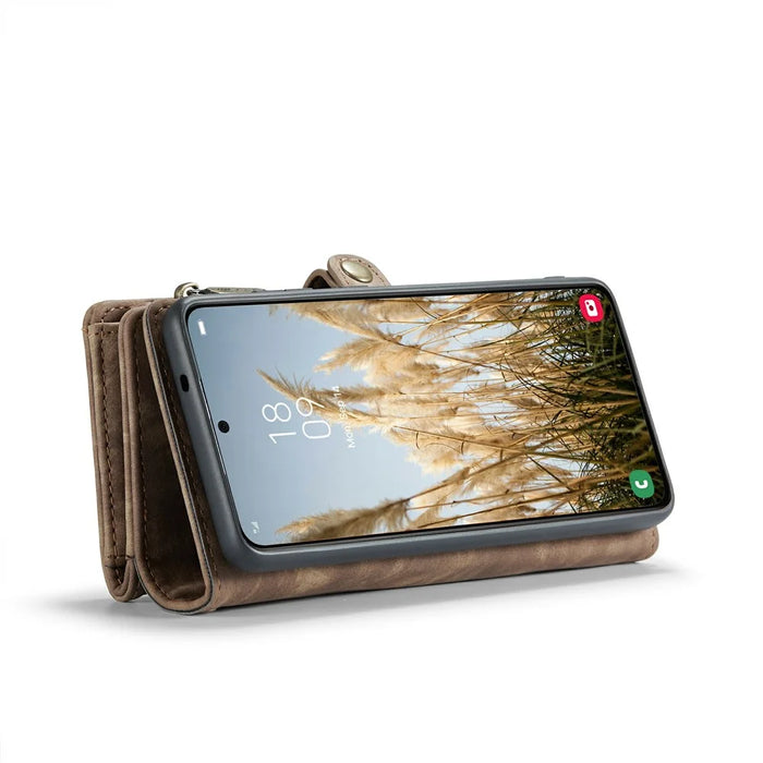 For Samsung Galaxy S24 Phone Cases CASEME 008 Leather Cover with Detachable Wallet and Strap - Brown - 4