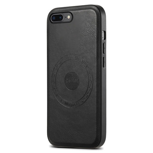 DENIOR For iPhone 7 Plus / 8 Plus Phone Case Compatible with MagSafe Cowhide Texture - Black - 1
