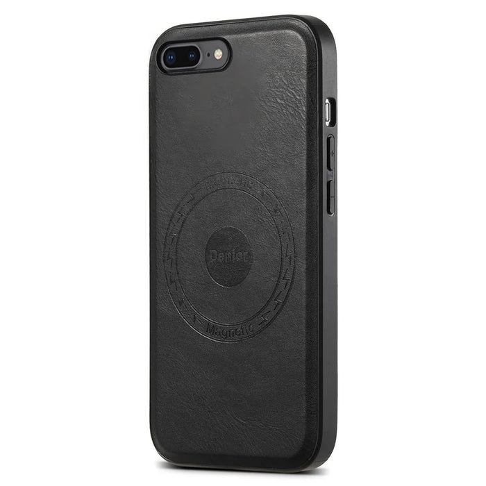 DENIOR For iPhone 7 Plus / 8 Plus Phone Case Compatible with MagSafe Cowhide Texture - Black - 1