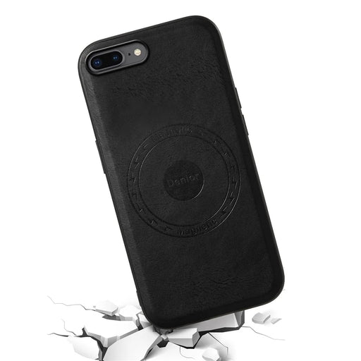 DENIOR For iPhone 7 Plus / 8 Plus Phone Case Compatible with MagSafe Cowhide Texture - Black - 2