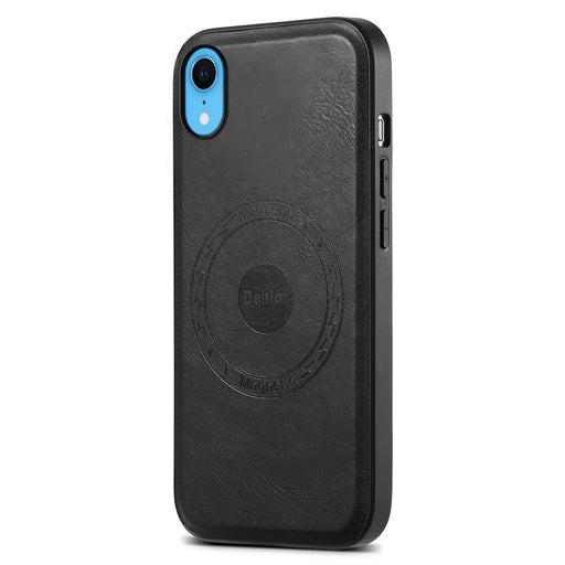 DENIOR For iPhone XR Case PU Leather Phone Back Cover Compatible with Magsafe - Black - 1